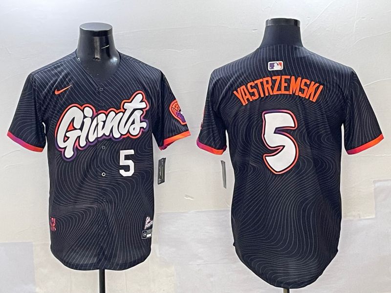 Men San Francisco Giants #5 Yastrzemski Black Joint Name 2025 Nike MLB Jersey style 35